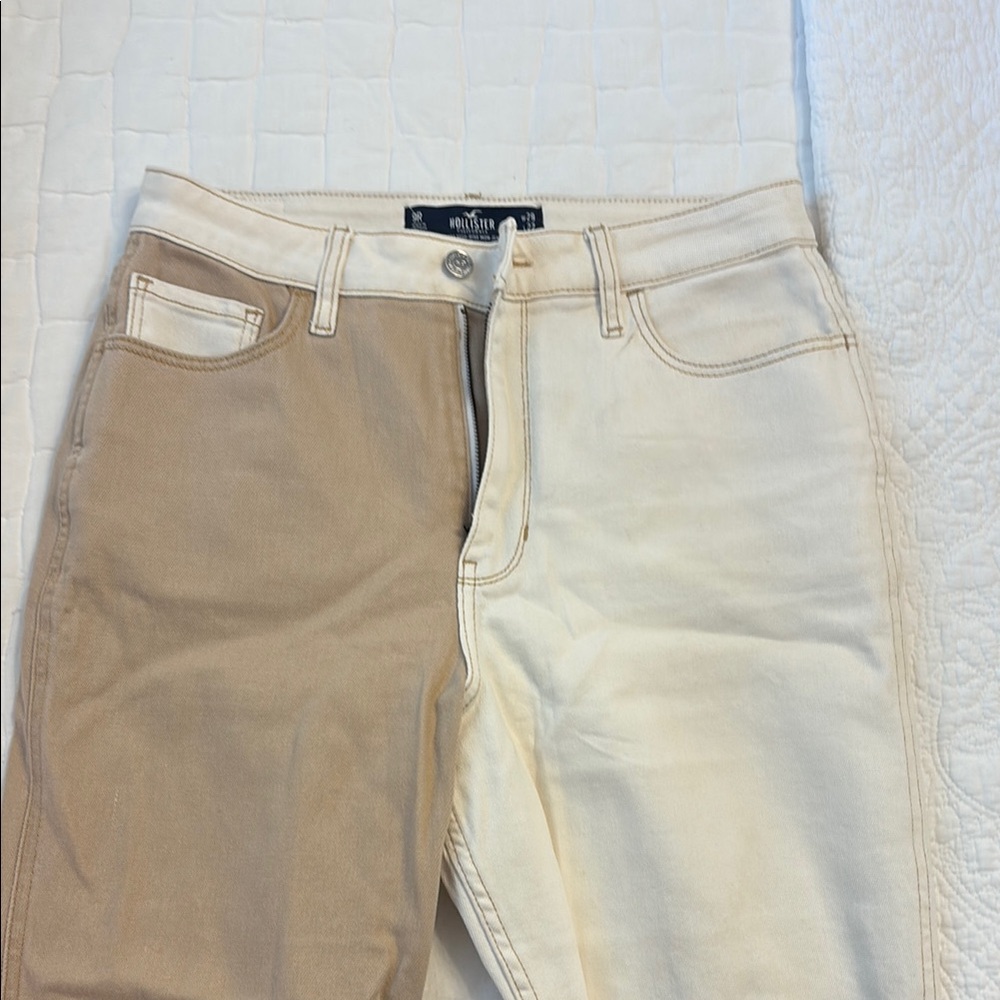 Hollister Tan and Cream Jeans